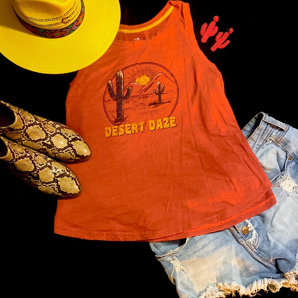 Orange Western Tank Top 2X